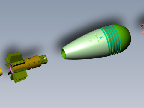 Mortar shell Artillery mine of 82 mm caliber 3Dprintable Moulage Modello 3D