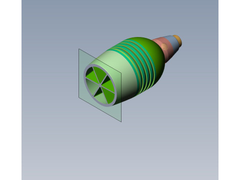 Mortar shell Artillery mine of 82 mm caliber 3Dprintable Moulage Modello 3D