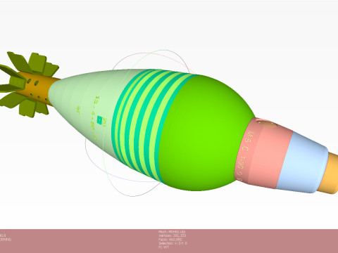 Mortar shell Artillery mine of 82 mm caliber 3Dprintable Moulage Modello 3D