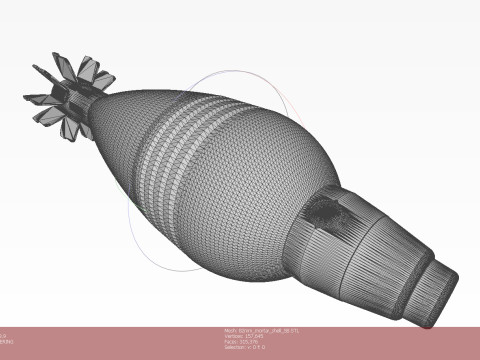 Mortar shell Artillery mine of 82 mm caliber 3Dprintable Moulage Modello 3D