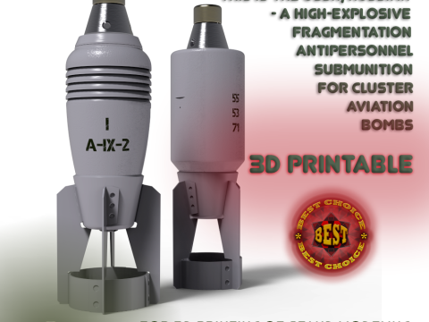 AO1 AO1 Sch Submunition for cluster avia bomb 3D printable Moulage 3D Model