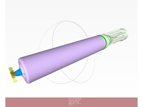 ロシアの航空爆弾 AO 25 33 および AO 25 30 子弾 3D 印刷可能なムラージュ 3Dモデル