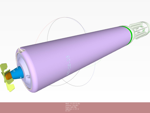 ロシアの航空爆弾 AO 25 33 および AO 25 30 子弾 3D 印刷可能なムラージュ 3Dモデル