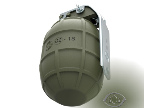 Bulgarian hand grenades GHO1 and GHD2 3Dprintable Moulage 3D 模型