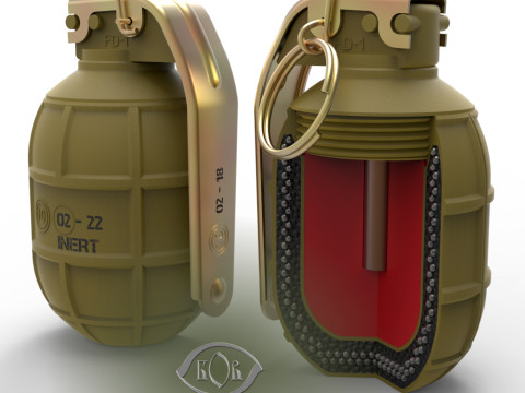 Bulgarian hand grenades GHO1 and GHD2 3Dprintable Moulage 3D 模型