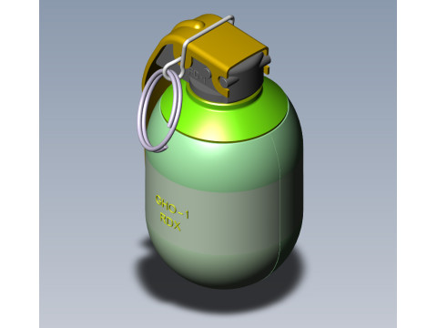 Bulgarian hand grenades GHO1 and GHD2 3Dprintable Moulage 3D 模型