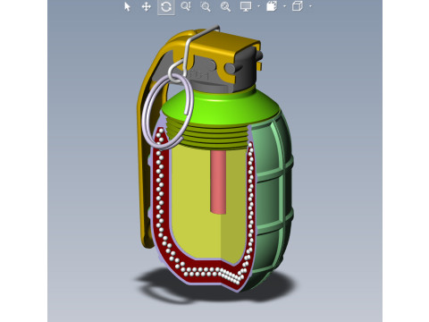 Bulgarian hand grenades GHO1 and GHD2 3Dprintable Moulage 3D 模型