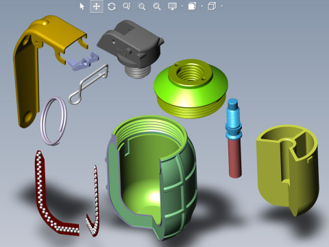 Bulgarian hand grenades GHO1 and GHD2 3Dprintable Moulage 3D 模型