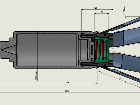 9N235 Anti Personnel submunition off artillery cluster rockets 3Dprintable Moulage Model 3D