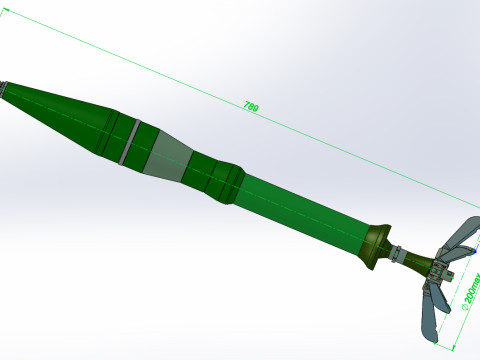 73mm PG 9 High Explosive Anti tank Rocket Projected Grenade 3D prinable Moulage Model 3D