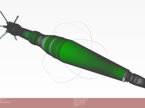 73mm PG 9 High Explosive Anti tank Rocket Projected Grenade 3D prinable Moulage Model 3D