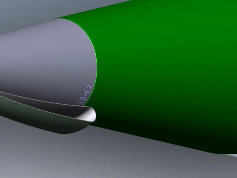 73mm OG-9M Projected Grenade Shell Projectile 3D printable Moulage 3D Model