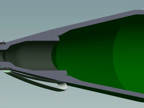 73mm OG-9M Projected Grenade Shell Projectile 3D printable Moulage 3D Model