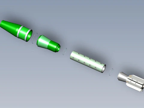73mm OG-9M Projected Grenade Shell Projectile 3D printable Moulage 3D Model