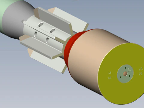 73mm OG-9M Projected Grenade Shell Projectile 3D printable Moulage 3D Model