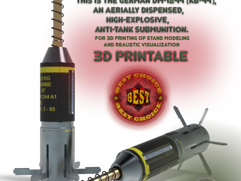 DM-1244 German Submunition Avia Bomb Anti Tank 3D printable Moulage 3D Model