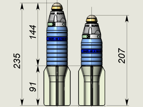 OFSP high-explosive aircraft bombs for UAVs 3D printable Moulage 3D 模型