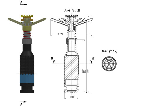 Submunition for cluster avia bomb PTAB 2 5 KO 3D printable Moulage Modello 3D