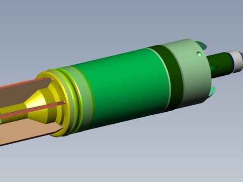 Artillery cumulative antitank projectile of 122mm BK-13 Stand model 3D printable Moulage Modello 3D