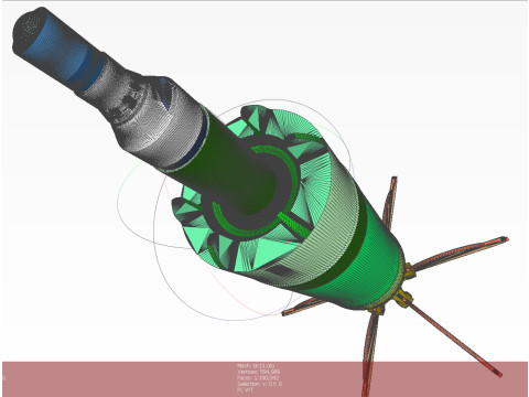 Artillery cumulative antitank projectile of 122mm BK-13 Stand model 3D printable Moulage Modello 3D