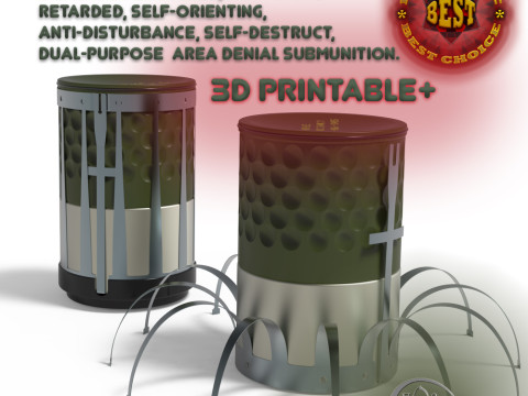 HB-876 British landmine area denial submunition 3D printable Moulage Modèle 3D