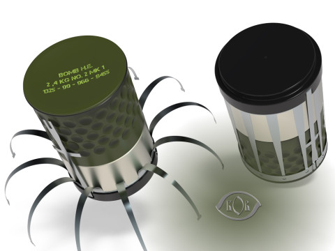 HB-876 British landmine area denial submunition 3D printable Moulage 3D मॉडल