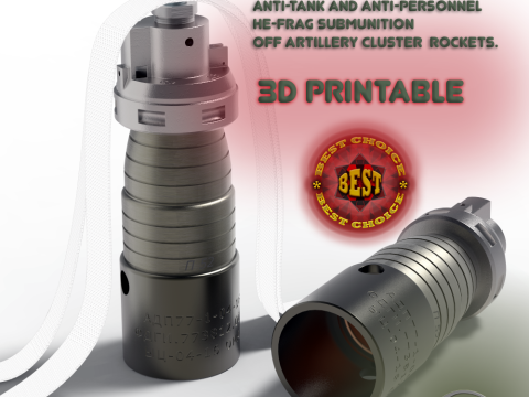 3B30 submunition off artillery cluster rockets 3D printable Moulage 3D Model