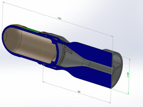 M430 40mm Projected Grenade Bomb for FPV drones Shell Cartridge 3D printable Moulage Modelo 3D