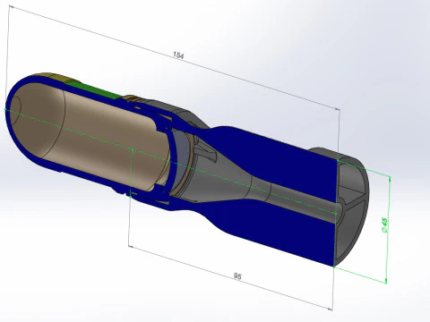 M430 40mm Projected Grenade Bomb for FPV drones Shell Cartridge 3D printable Moulage 3D Model