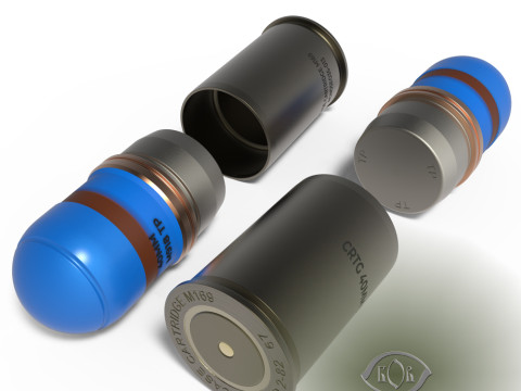M918 40mm Projected Grenade Shell Projectile Cartridge 3D printable Moulage 3D-Modell