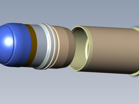 M918 40mm Projected Grenade Shell Projectile Cartridge 3D printable Moulage 3D-Modell