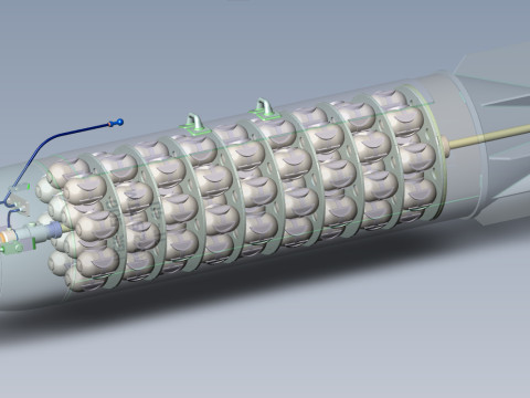 Cluster aviation bomb RBK 500 AO 2 5 RTM 3D printable Moulage to scale 1 to 5 3D 모델