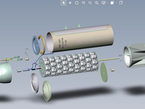 Cluster aviation bomb RBK 500 AO 2 5 RTM 3D printable Moulage to scale 1 to 5 3D 모델