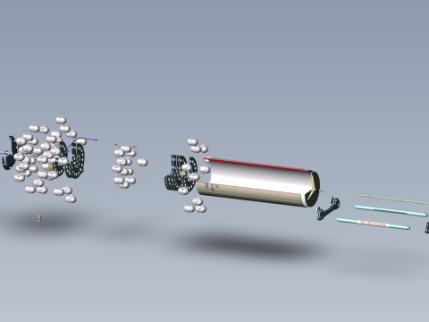 Cluster aviation bomb RBK 500 AO 2 5 RTM 3D printable Moulage to scale 1 to 5 3D 모델