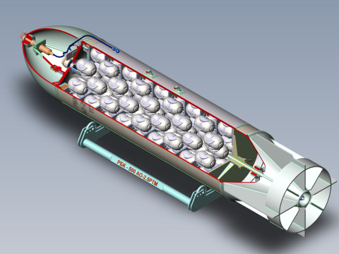 Cluster aviation bomb RBK 500 AO 2 5 RTM 3D printable Moulage to scale 1 to 5 3D 모델