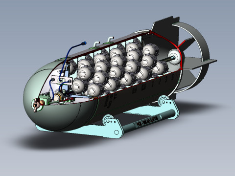 Cluster aviation bomb RBK 500 AO 2 5 RTM 3D printable Moulage to scale 1 to 5 3D 모델