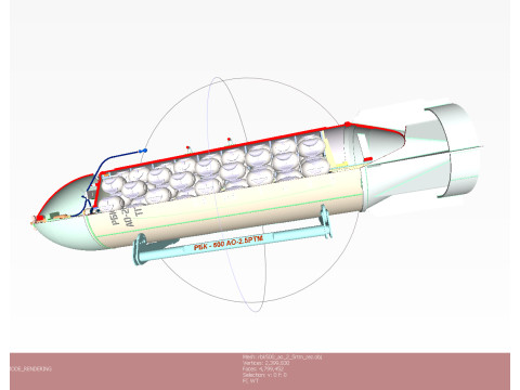 Cluster aviation bomb RBK 500 AO 2 5 RTM 3D printable Moulage to scale 1 to 5 3D 모델