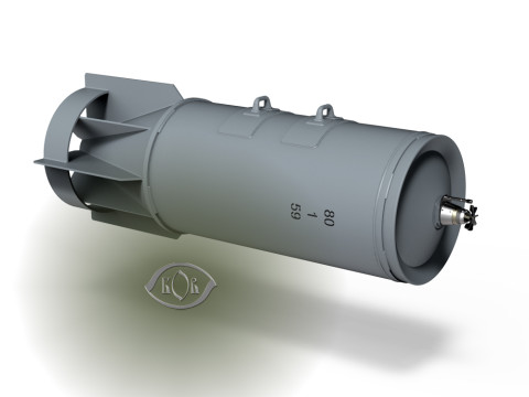 Soviet Russian Cluster aviation bomb RBK 500 255 PTAB 2 5 3D printable Moulage In scale 1 to 5 3D Model