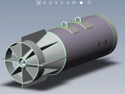 Soviet Russian Cluster aviation bomb RBK 500 255 PTAB 2 5 3D printable Moulage In scale 1 to 5 3D Model