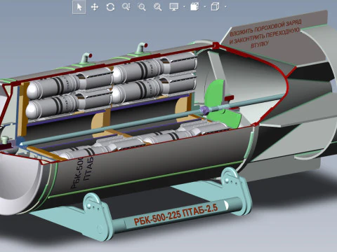 Soviet Russian Cluster aviation bomb RBK 500 255 PTAB 2 5 3D printable Moulage In scale 1 to 5 3D Model