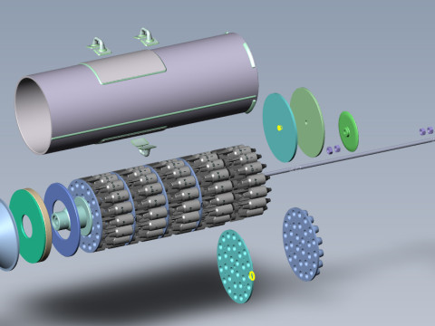 Cluster aviation bomb RBK 250 275 AO 1sch 3D printable Moulage In scale 1 to 5 Modello 3D