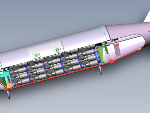 Cluster aviation bomb RBK 250 275 AO 1sch 3D printable Moulage In scale 1 to 5 Modello 3D