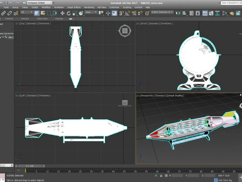 Bomba de avia&ccedil;&atilde;o cluster RBK 250 275 AO 1sch Moulage imprim&iacute;vel em 3D Em escala de 1 a 5 Modelo 3D