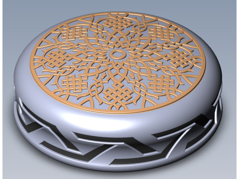 Chip Backgammon Checkers Turkish pattern style 3D printably 3D print model 3D-Modell
