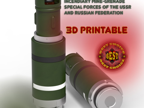 Incendiary mine-grenade ZMG special forces 3Dprintable Moulage 3D Model