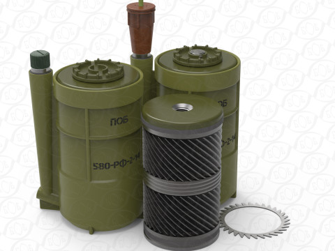 POB anti-personnel fragmentation jumping land mine of Russia 3D printable moulage Modelo 3D
