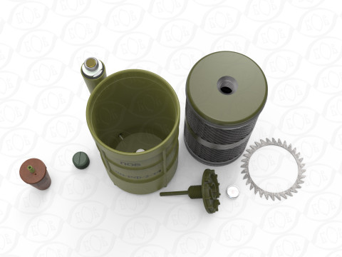 POB anti-personnel fragmentation jumping land mine of Russia 3D printable moulage Modelo 3D