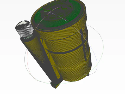 Fragmentasi anti-personel POB melompati ranjau darat moulage Rusia yang dapat dicetak 3D Model 3D
