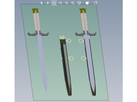 Officers dirk of the Ukrainian Navy in full assembly 3D Model