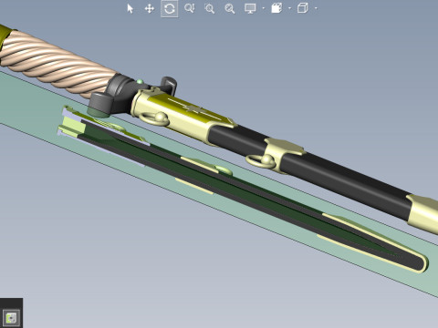 Officers dirk of the Ukrainian Navy in full assembly 3D Model